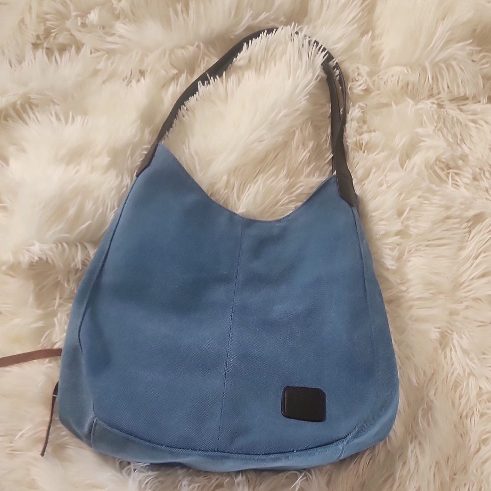 Canvas Blue Hobo Bag